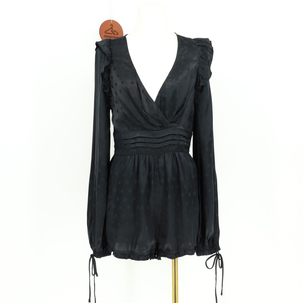 Majorelle‎ Enrica Romper Polka Dot Jacquard Long Sleeve Ruffle Size Small NWT